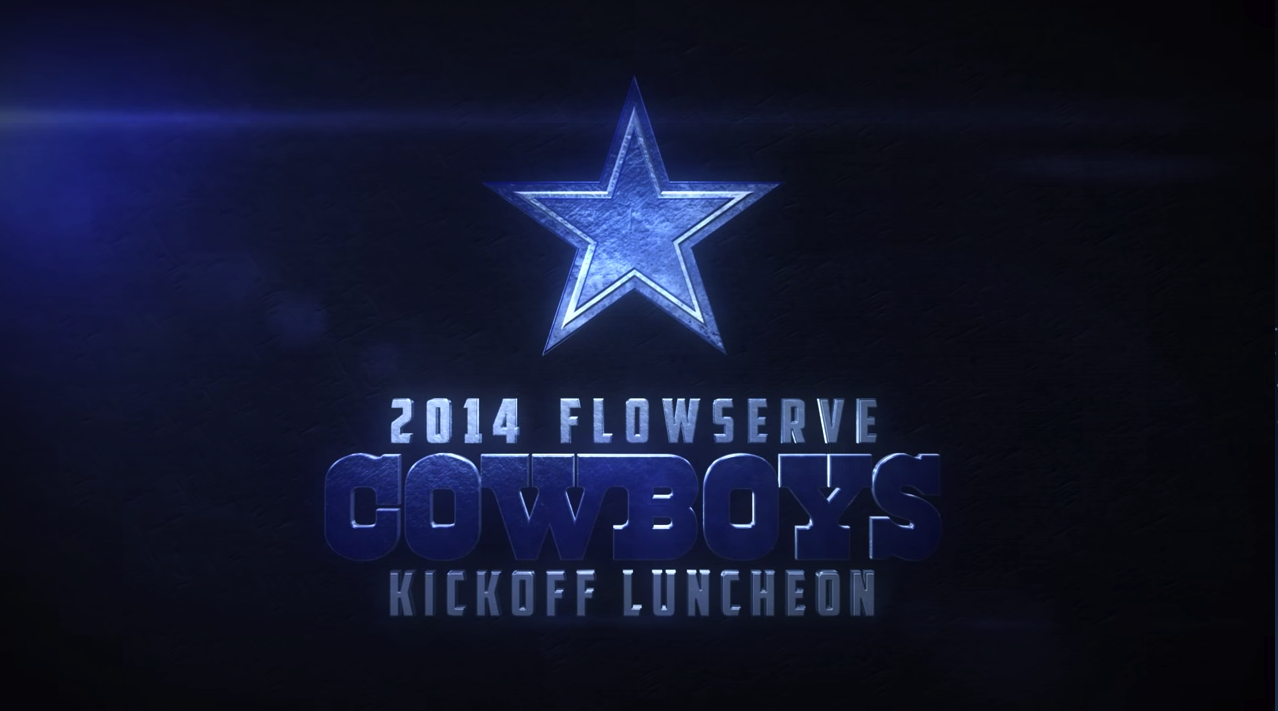 Logo for the 2014 FlowServe Dallas Cowboys Kickoff Luncheon that Red Productions made football videos for.